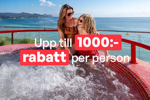 Upp till 1000:- rabatt per person under sommaren